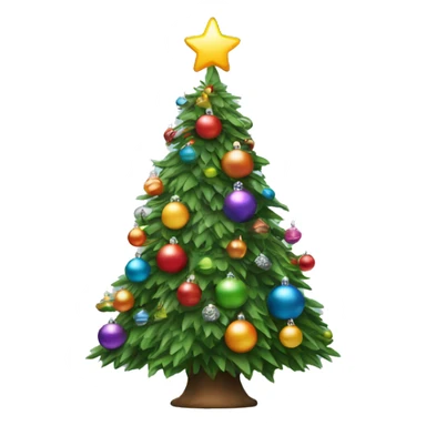 Christmas tree with colorful ornaments and colors on it sticker
