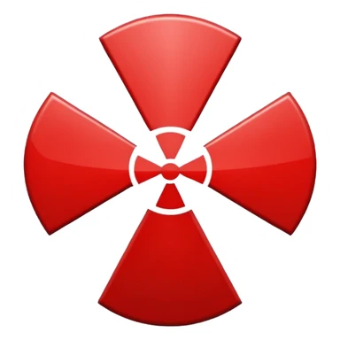 medical cross with radiation symbol sticker