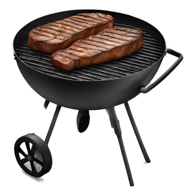 grilling steak on barbecue sticker