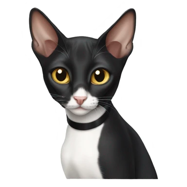 Oriental shorthair tuxedo cat  sticker