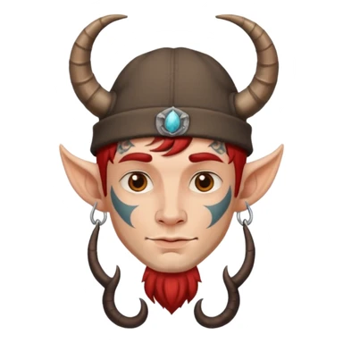 guy with tattoos, hat and horns sticker