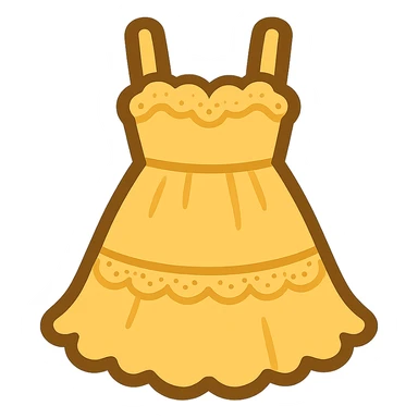 frilly lacey butter yellow summer sundress, flat twitter-style emoji sticker