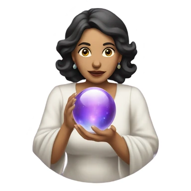 Latina Woman psychic with crystal ball in hands sticker