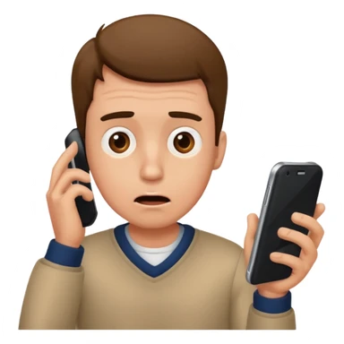 a guy confused why someone is showing him a phone sticker