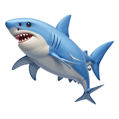 Un tiburón con piernas con zapatos nike azules sticker