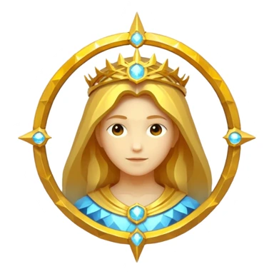 fantasy magic golden halo low poly sticker