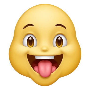 Emoji sticking its tongue out and drooling while looking up ecstatic happy and drooling sticker