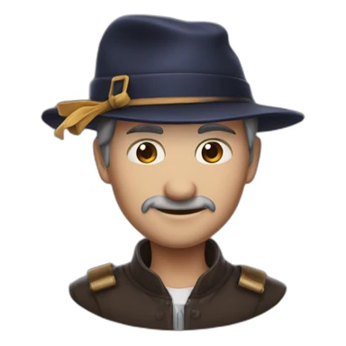 Monsieur chauve avec un beret sticker