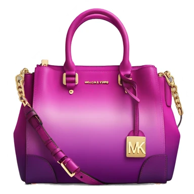 Realistic isolated magenta to purple ombre Michael kors satchel purse.  sticker