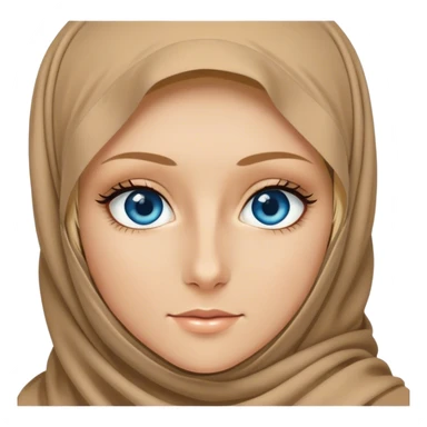 Blond girl blue eyes wearing niqab long eyelashes  sticker