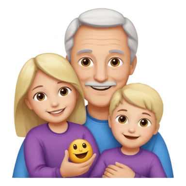 Papa solo avec ses deux filles et son fils sticker