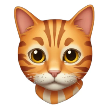 stripy all orange cat sticker