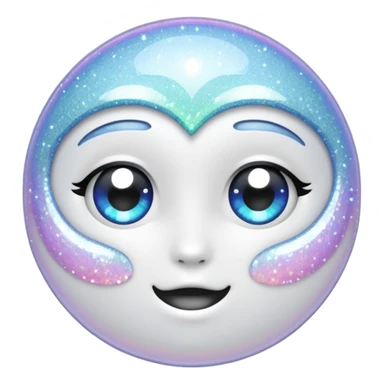 white glory glitter sticker