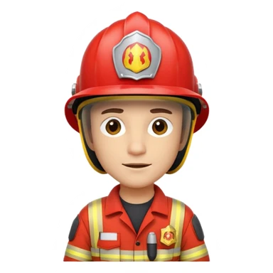bombero de Cataluña, uniforme rojo y amarillo, casco distintivo sticker