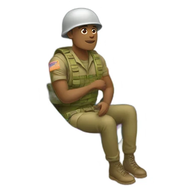 White-soldier-sitting-in-rainbow-hammock sticker