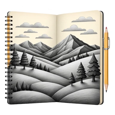a pencil drawing in a notebook  sticker