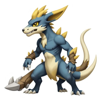 Manectric-Luxray-Cubone-Marowak-Draco-Fakémon-hybrid-creature (full body), 4 legs sticker
