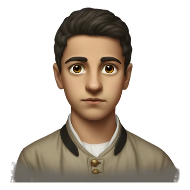 19th century Turkish teenager without a hat photorealistic serious sticker