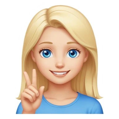 A blonde girl with blue eyes came up with an idea sticker