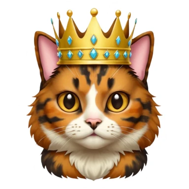 Tortoiseshell cat with crown sticker