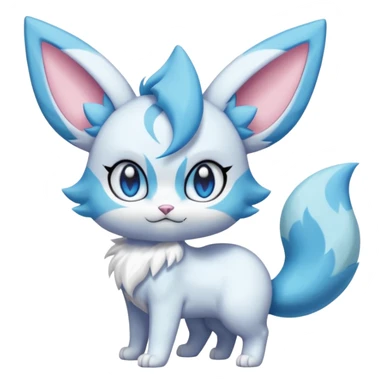  Fey Toony Espurr-Glaceon-Skitty-Delcatty-Sprigatito-Purrloin-fusion-hybrid sticker