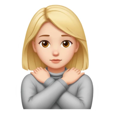 Girl crossing arms around neck  sticker