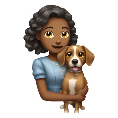 girl with dog in dress sticker