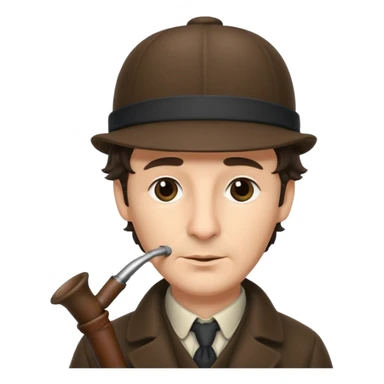 Sherlock Holmes with deerstalker hat sticker