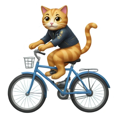 Cat riding a bike sticker