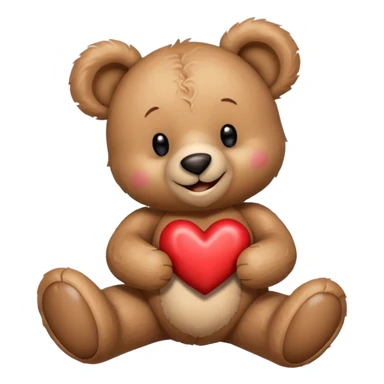 smiling teddy bear holding a heart with the word Bästa on it sticker