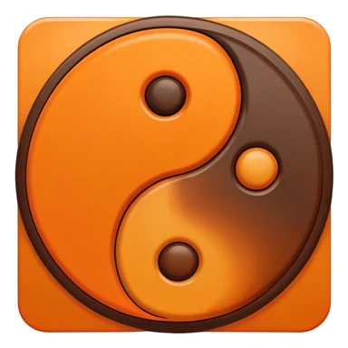 Orange and brown ying yang sticker