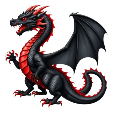 black Welsh dragon with forked tongue, heraldic style sticker