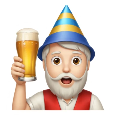 beer clink emoji combined with face puffing emoji sticker