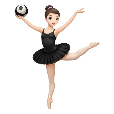 full body balet with black tutu holding ball sticker