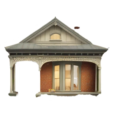 Classic Melbourne Terrace Cottage house sticker