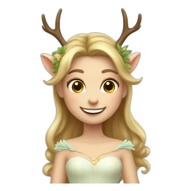 Fairy princess deer-antlers smile sticker