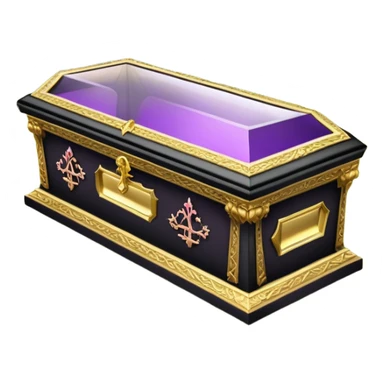 Snow White's coffin in the image is a highly symbolic piece, embodying both solemnity and fairytale charm. It is designed with a transparent glass lid, allowing a clear view of Snow White lying inside in her pure and untouched beauty. The frame around the lid and the base of the coffin is made of gold-colored metal, intricately carved in a Gothic style. Along the side of the coffin, the name “SNOW WHITE” is prominently displayed in ornate, medieval-style lettering, serving as an eternal tribute to the legendary character. The coffin is placed in a quiet forest clearing, resting on a bed of green grass and surrounded by clusters of colorful flowers—purple, pink, and white—which add a sacred and emotional atmosphere. The dwarfs stand nearby in silence, keeping watch and heightening the sense of reverence and sorrow. The entire design of the coffin harmoniously blends medieval artistry with mythical elements, honoring Snow White’s beauty while creating a legendary, fairytale-like setting. sticker