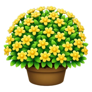 A round green bush with tiny yellow flowers sprinkled on top. sticker