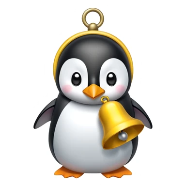 Yellow ribbon bell penguin ringing sticker