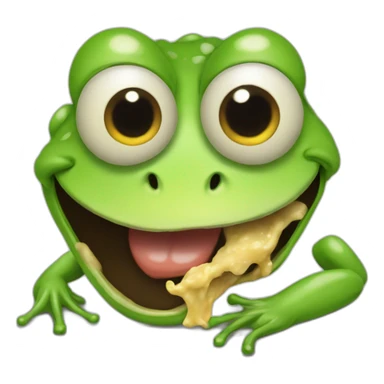 Make vomit face emoji look like emoji face eating frog sticker