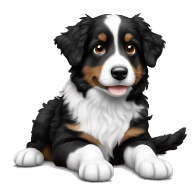 mini aussie doodle black and white sticker
