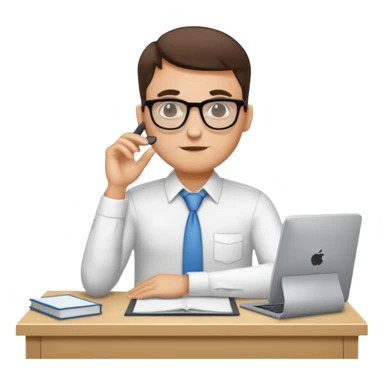 une image de 3/4 avec un recruteur à son bureau PAS DE FACE DE 3/4! qui regarde un candidat assis en face de lui. le recruteur est à droite sticker