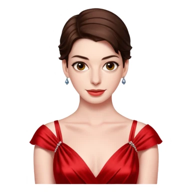Anne Hathaway in red dress, hot sticker