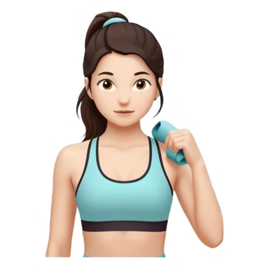 A girl putting on Lululemon sticker