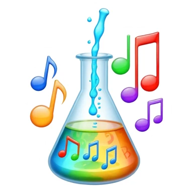 flask beaker science with music coming out sticker