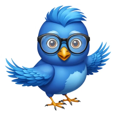 Sapphire blue bird with glasses in flight  sticker