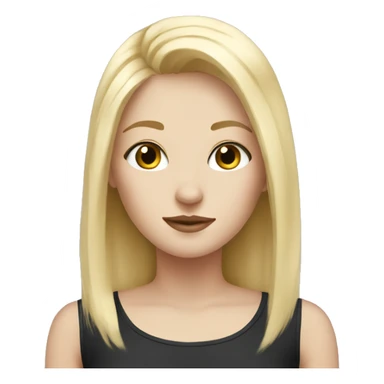 Blonde hair girl with white and black cat  sticker