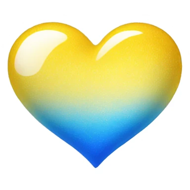 Shiny Yellow and blue ombré heart sticker