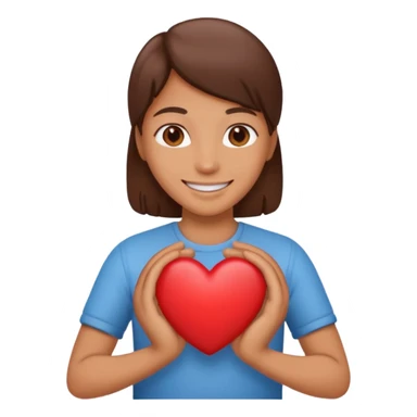 Smile with a heart in your hands sticker