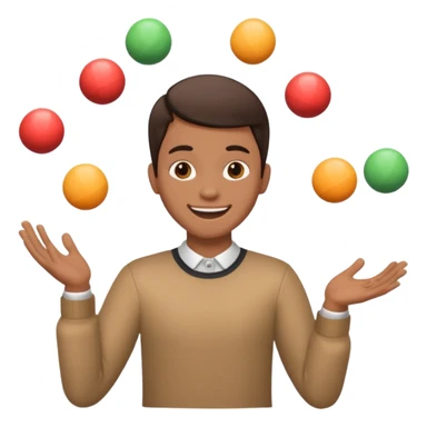 person juggling without the balls sticker